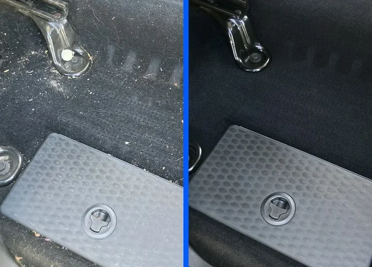 Before and after car detailing