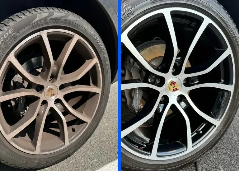 Before and after car detailing